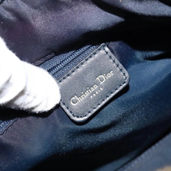 Christian Dior Trotter Canvas Hand Bag Canvas Navy Auth ep11158 - Picture 10 of 16